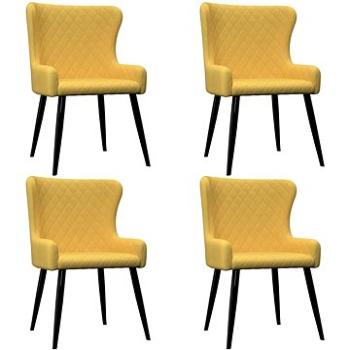 Jídelní židle 4 ks žluté textil (278810)