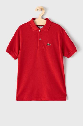 Dětské polo tričko Lacoste červená barva, s aplikací
