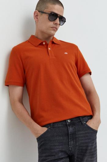 Bavlněné polo tričko Tom Tailor oranžová barva
