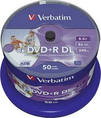 DVD+R DL 8.5 GB Verbatim 43703, s potiskem, 50 ks, vřeteno