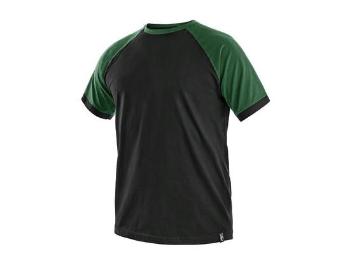 Tričko s krátkým rukávem OLIVER, černo-zelené, vel. 3XL, XXXL