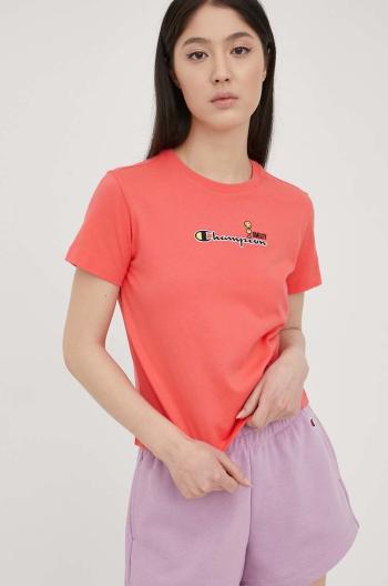 Bavlněné tričko Champion Champion X Smiley 115936 růžová barva