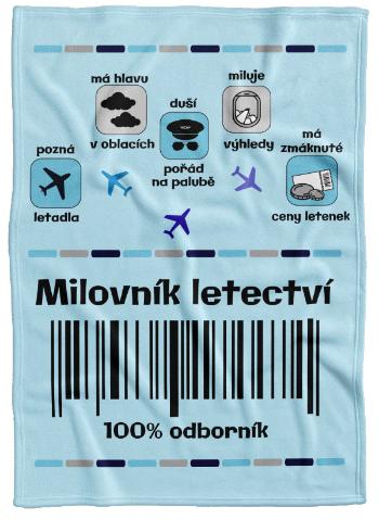 Deka Milovník letectví 100% (Podšití beránkem: NE)