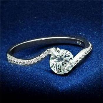 Šperky4U Stříbrný prsten s čirými zirkony, vel. 52 - velikost 52 - AL2014-52
