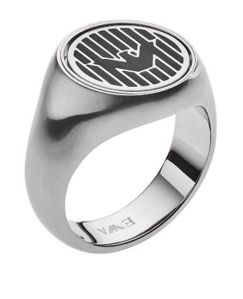 Emporio Armani Luxusní ocelový prsten s onyxem EGS2727040 66 mm