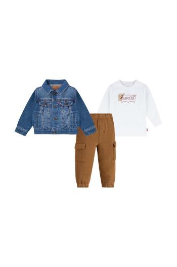 Kojenecká sada Levi's TRUCKER TEE & CARGO JOGGER bílá barva, 6EL315