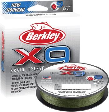 Berkley splétaná šňůra x9 low vis green-průměr 0,20 mm / nosnost 20,6 kg