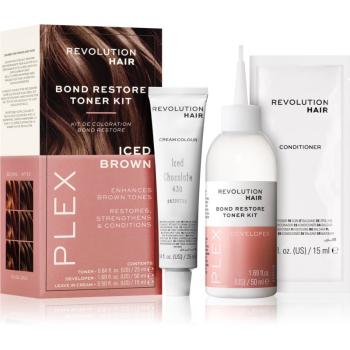 Revolution Haircare Plex Bond Restore Kit sada pro zvýraznění barvy vlasů odstín Iced Chocolate