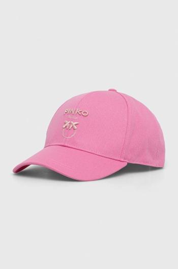 Bavlněná baseballová čepice Pinko růžová barva, s aplikací