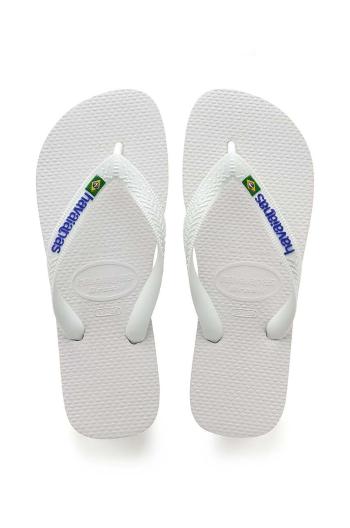 Dětské žabky Havaianas BRASIL LOGO bílá barva