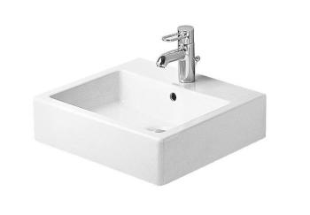 DURAVIT Vero Umyvadlo 500x470 mm, s přepadem, s otvorem pro baterii, bílá 0454500000