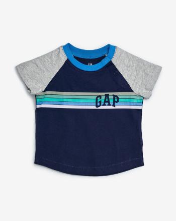 GAP Logo Arch Raglan Triko dětské Modrá Šedá