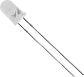 LED s vývody TRU COMPONENTS 1577385, typ čočky kulatý, 5 mm, 20 °, 25 °, 20 mA, bílá