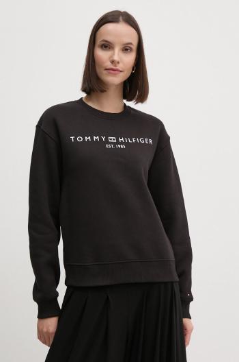 Mikina Tommy Hilfiger dámská, černá barva, s potiskem