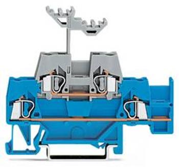 Dvojitá průchodková svorka WAGO 280-524, pružinová svorka, 5 mm, modrá, šedá, 50 ks