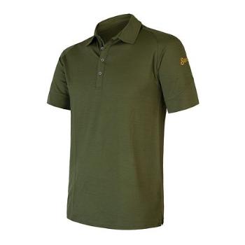 SENSOR MERINO ACTIVE POLO pánské triko kr.rukáv safari green Velikost: M