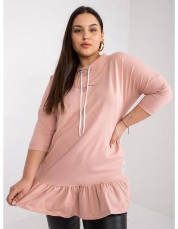 Dámská tunika z bavlny plus size ELISABETH růžová  