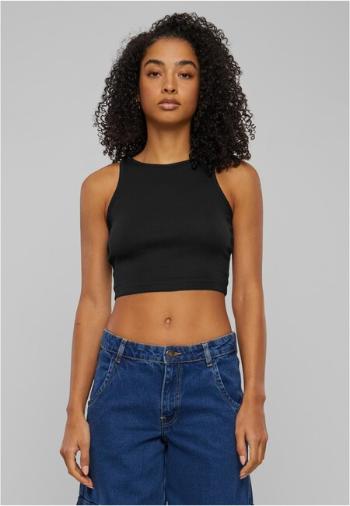 Urban Classics Ladies Organic Cropped Rib Top black - XS