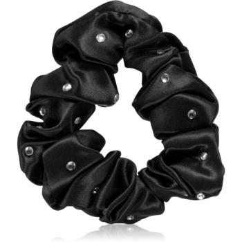 Crystallove Crystalized Silk Scrunchie hedvábná gumička do vlasů barva Black 1 ks