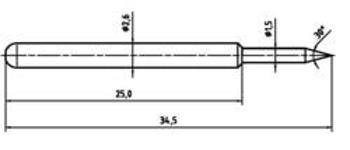 Zkušební hrot PTR 1040-B-1.5N-NI-1.5