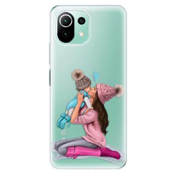 Odolné silikonové pouzdro iSaprio - Kissing Mom - Brunette and Boy - Xiaomi Mi 11 Lite