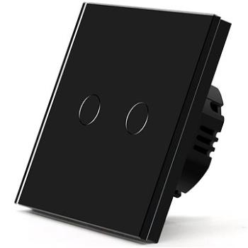 iQtech Millennium, WiFi 2x NoN vypínač Smartlife, černý (IQTJ024)