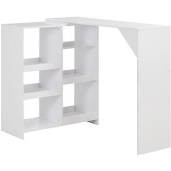 Barový stůl s pohyblivým regálem bílý 138x40x120 cm 280222 (280222)