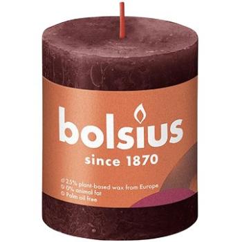 BOLSIUS rustikální svíčka sametově červená 80 × 68 mm (8717847142894)
