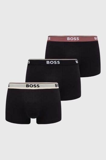 Boxerky BOSS 3-pack pánské, černá barva, 50517827