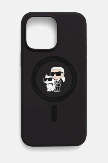 Obal na telefon Karl Lagerfeld iPhone 15 Pro Max 6.7 černá barva, KLHMP15XSCMKCRHK