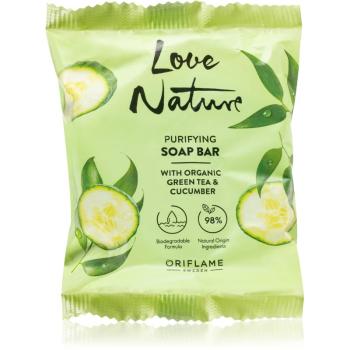 Oriflame Love Nature Green Tea & Cucumber tuhé mýdlo s kyselinou mléčnou 75 g