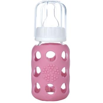 LIFEFACTORY Skleněná lahvička pink 120 ml