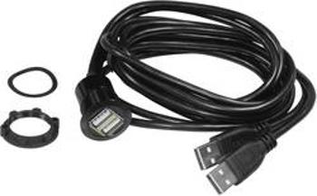 Vestavná USB 2.0 zásuvka TRU COMPONENTS, typ A, 2x microUSB zásuvka, typ A na 2x microUSB zástrčka, typ B s 1,5m kabelem, 1 ks