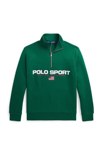 Dětská mikina Polo Ralph Lauren zelená barva, s potiskem