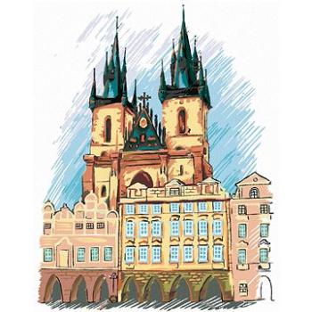 Diamondi - Diamantové malování - TÝNSKÝ CHRÁM PRAHA, 40x50 cm, Vypnuté plátno na rám (604242B)