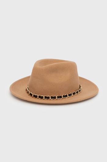 Vlněný klobouk Aldo Wesley hnědá barva, vlněný