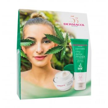 Dermacol Cannabis Gift Set dárková kazeta pleťová maska Cannabis Clay Detox Mask 100 ml + pleťový krém Cannabis Hydrating Cream 50 ml na smíšenou pleť