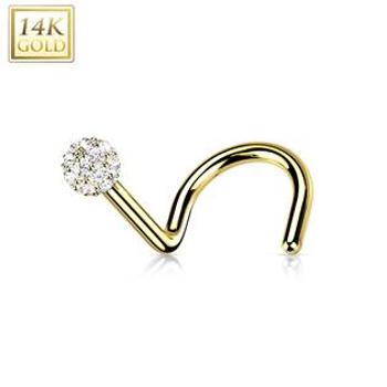 Šperky4U Zlatý piercing do nosu, Au 585/1000 - ZL01236-YG