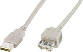 Kabel USB 2.0, USB A/USB zásuvka A, 1,8 m, béžová Digitus