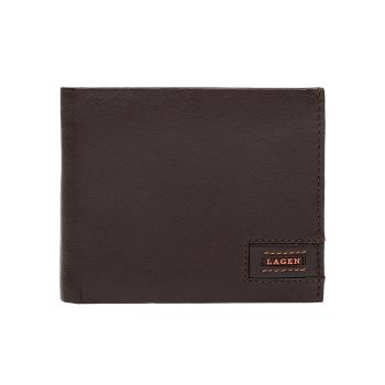 Lagen Pánská peněženka kožená LG1126 Hnědá/Oranžová