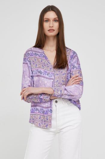 Košile Answear Lab dámská, fialová barva, regular, s klasickým límcem
