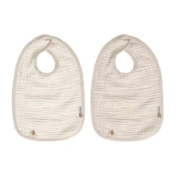 bébé jou® Bib 2-pack Pure Cotton Sand