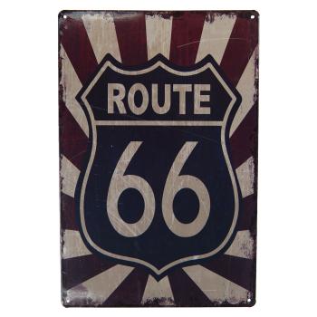 Kovová nástěnná cedule Route 66 - 20*30 cm 6Y4098