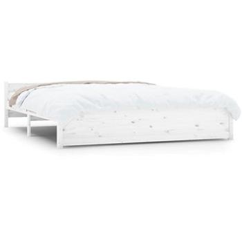 Rám postele bílý masivní dřevo 160 × 200 cm, 815055 (815055)
