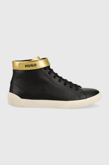 Kožené sneakers boty HUGO Zero Hito černá barva