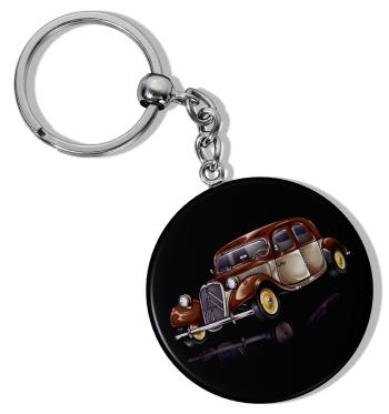 Kulatá klíčenka Citröen Traction Avant Brown