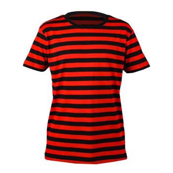 Mantis Pánské pruhované tričko - Černá / červená | M