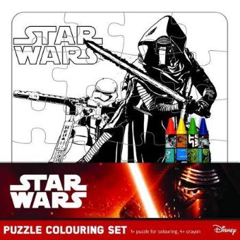 JIRI MODELS Omalovánky puzzle s voskovkami Star Wars Hvězdné Války