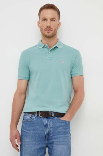 Bavlněné polo tričko Ralph Lauren zelená barva, 710536856