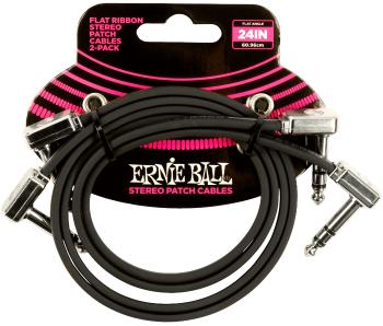 Ernie Ball Flat Ribbon Stereo Patch Cable 24" Black 2 Pack
